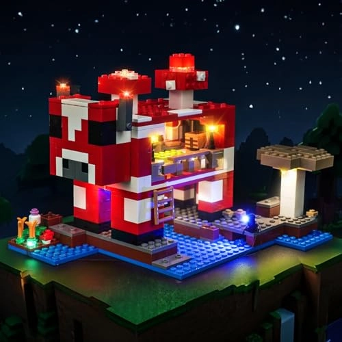 Brickshining LED Lighting Kit (21270) - Compatible with The Mooshroom House