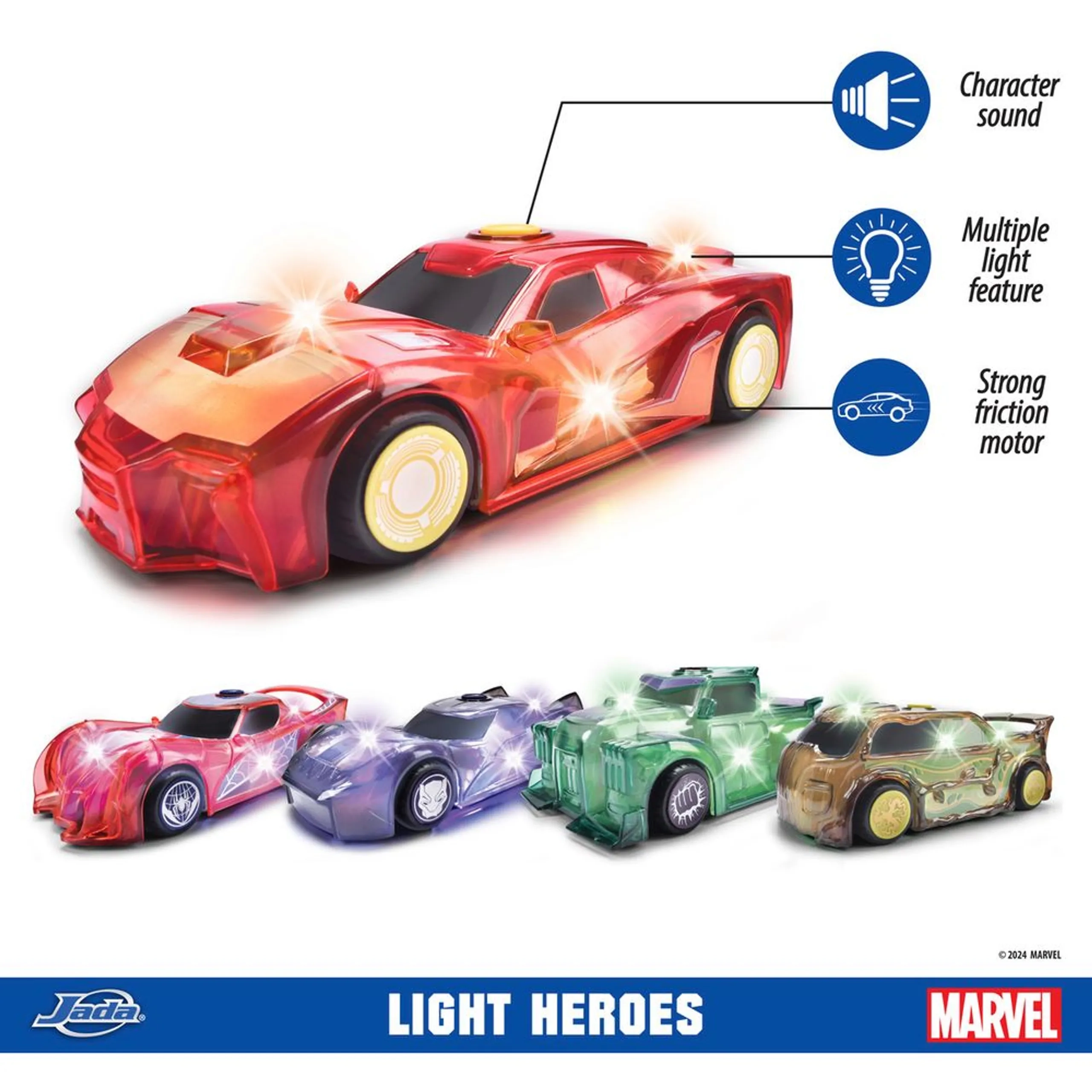 Light Hero Iron Man Car - 15 cm Friction Drive