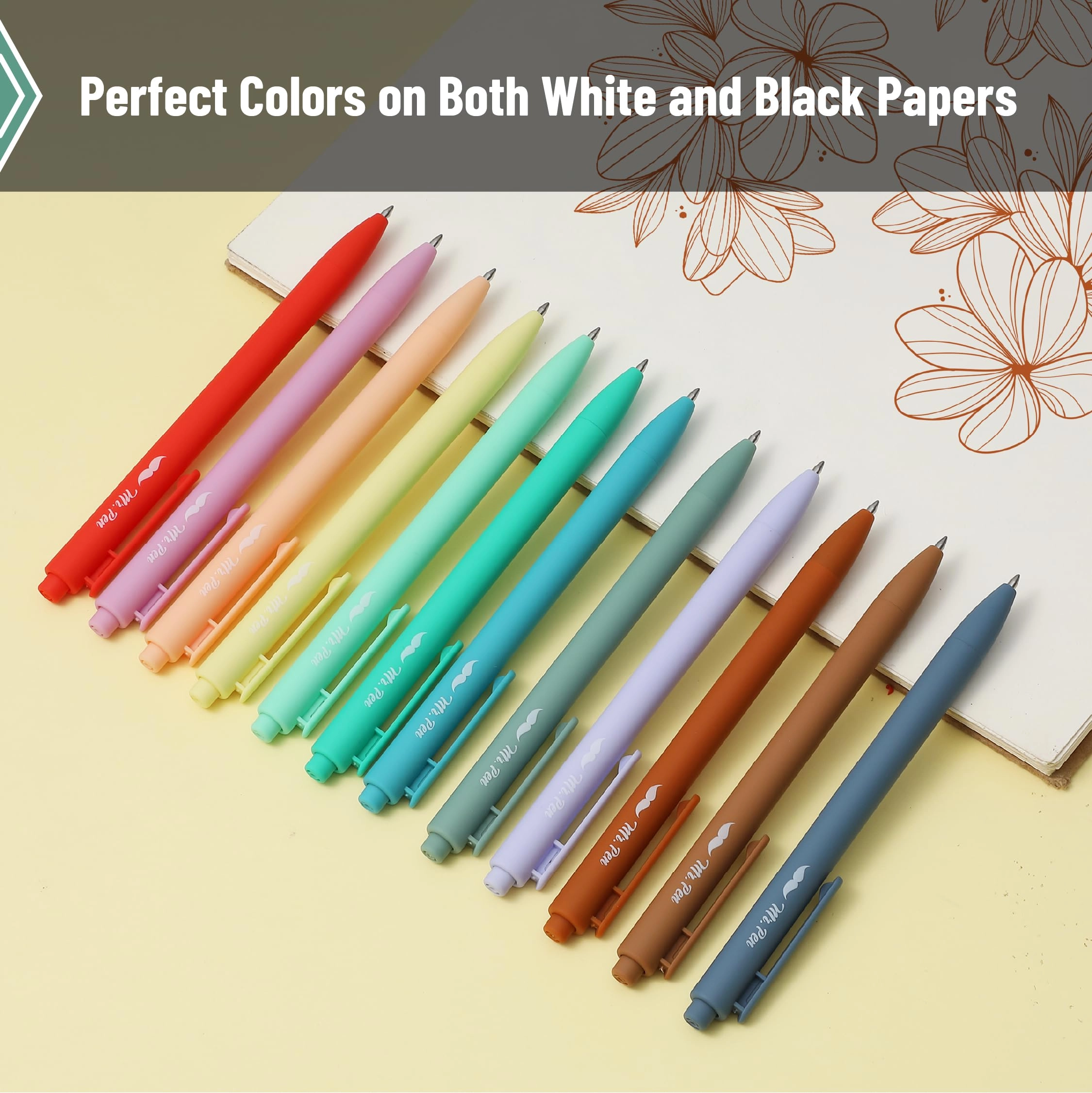 Retractable Gel Pens - 12 Pack 0.7mm