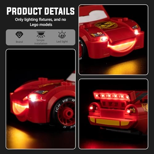 Light Kit - Compatible with Lego Speed Champions Lightning McQueen