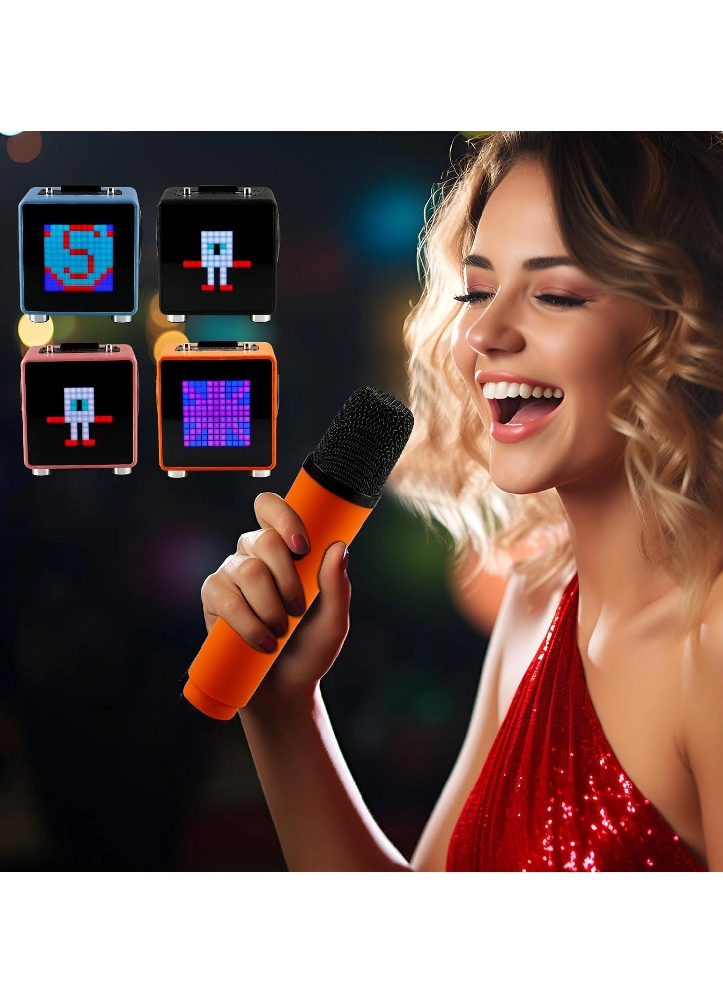 Portable Bluetooth Speaker with 2 Wireless Microphones