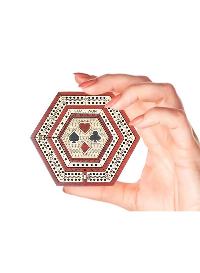 House of Cribbage 2 Track Cribbage Board - Wooden Travel Pocket Size