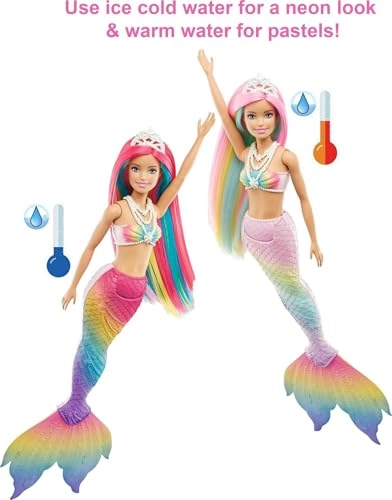 Barbie Dreamtopia Rainbow Magic Mermaid Doll - Water-Activated Color Change Ages 3+