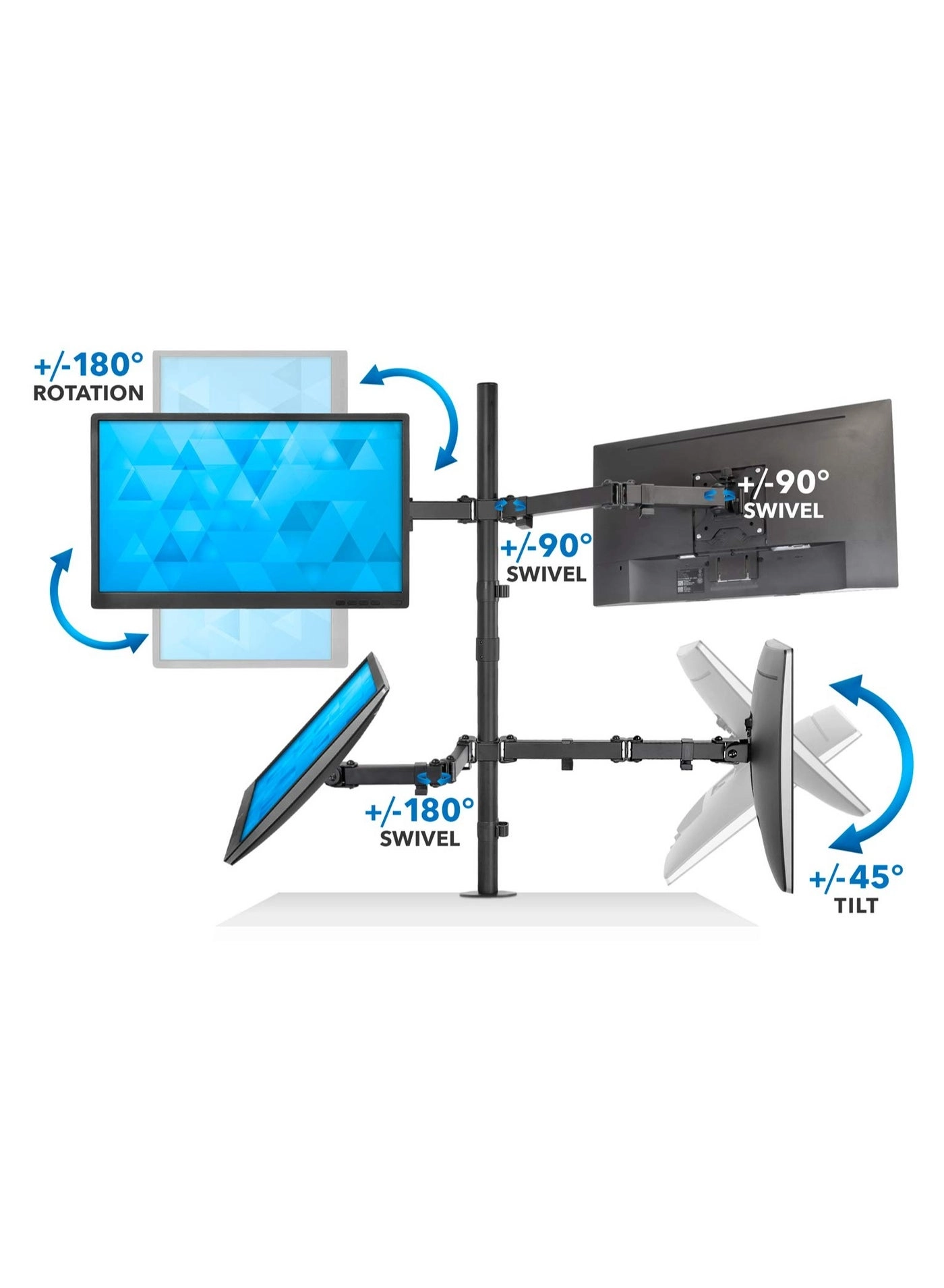 4 Monitor Stand - 32inch VESA 75x75 100x100