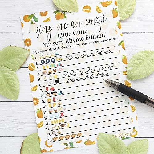 Little Cutie Baby Shower Emoji Game - 20 Adult