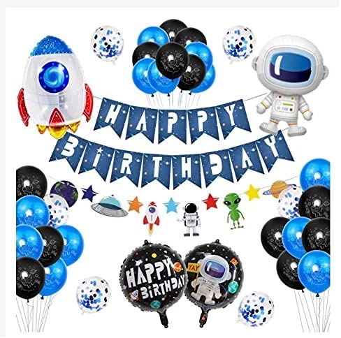 JOLLITY LLC Astronaut Outer Space Party Balloons - Birthday