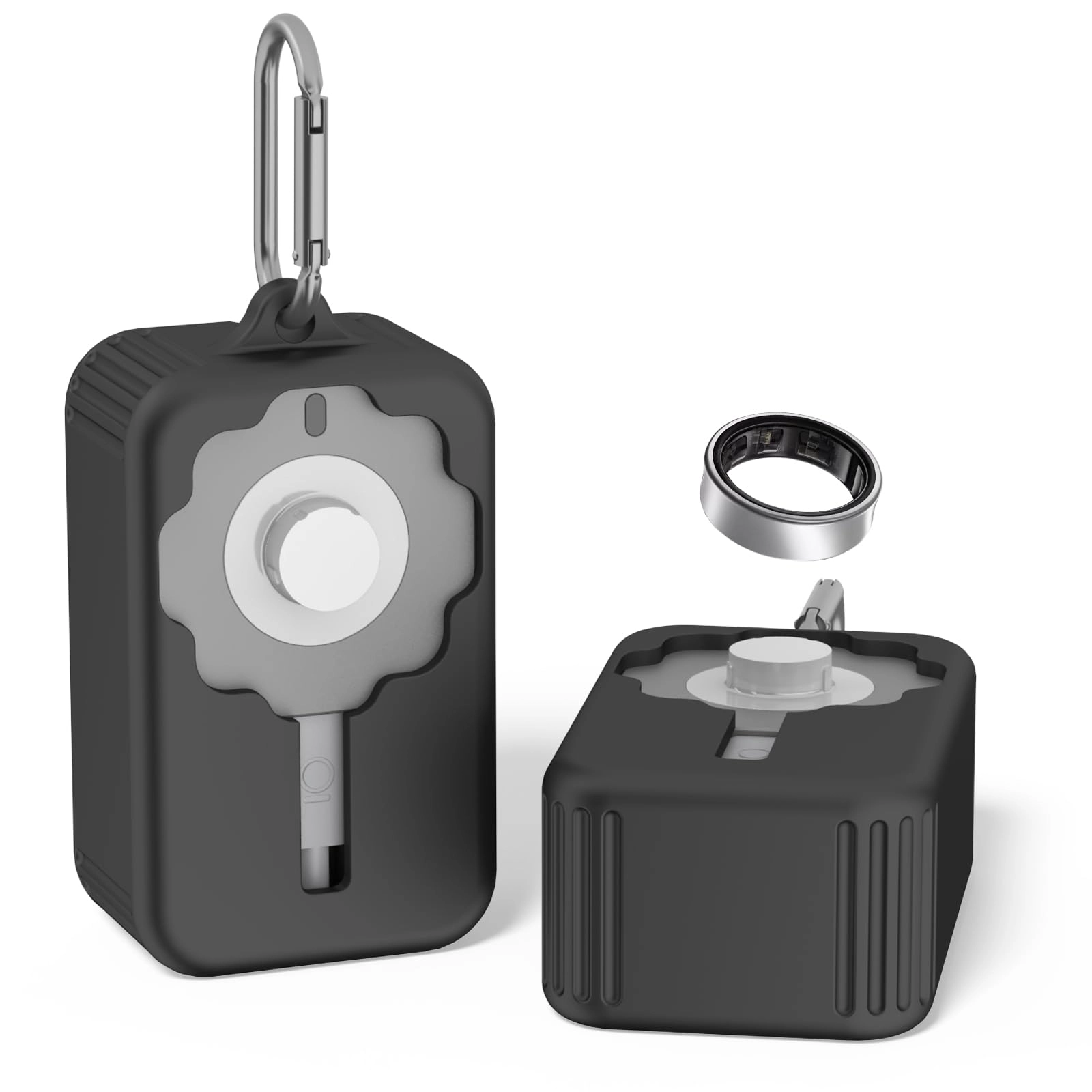 Wacanc Silicone Charger Protector Cover - Compatible with Oura Ring 4 Charger Shockproof Black