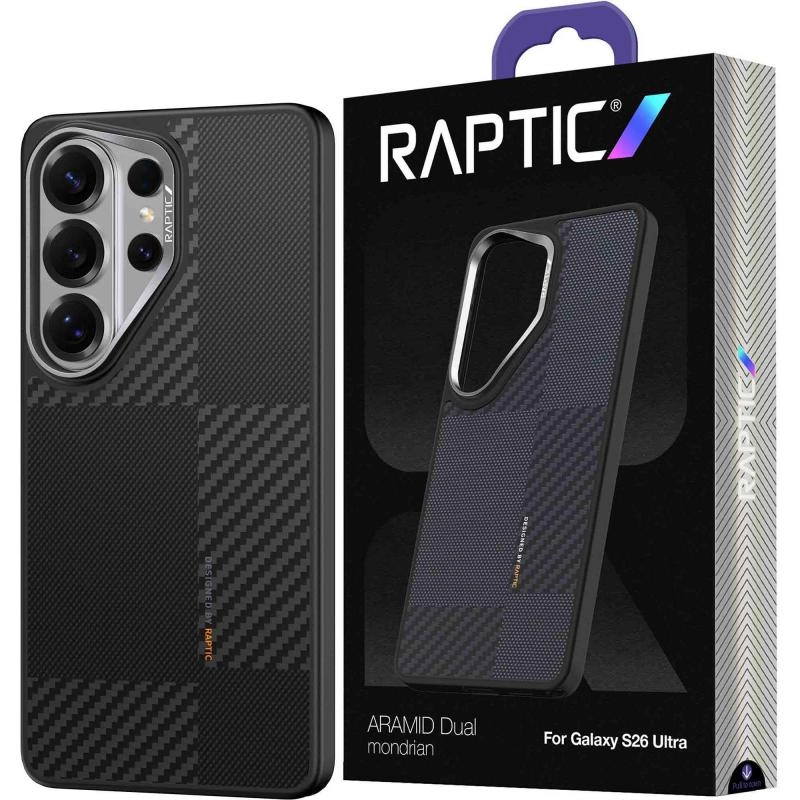 Raptic Aramid Dual Back Cover Mobile Case with MagSafe - 600D/1500D Aramid Fiber Woven for Samsung Galaxy S26 Ultra