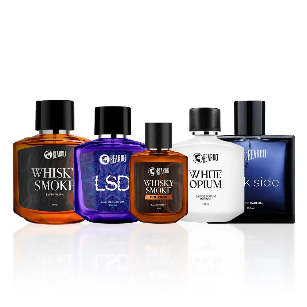Beardo Whiskey Smoke - 100ml + Whiskey Smoke Bourbon - 50ml + LSD - 100ml + White Opium - 100ml + Dark Side - 100ml