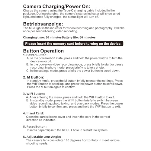 Thumb Action Camera - 1080p 30FPS