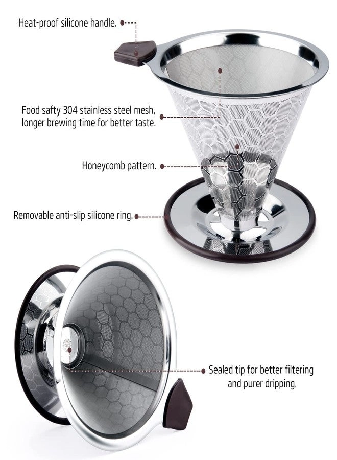 Pour Over Coffee Filter Dripper - 1-4 Cup
