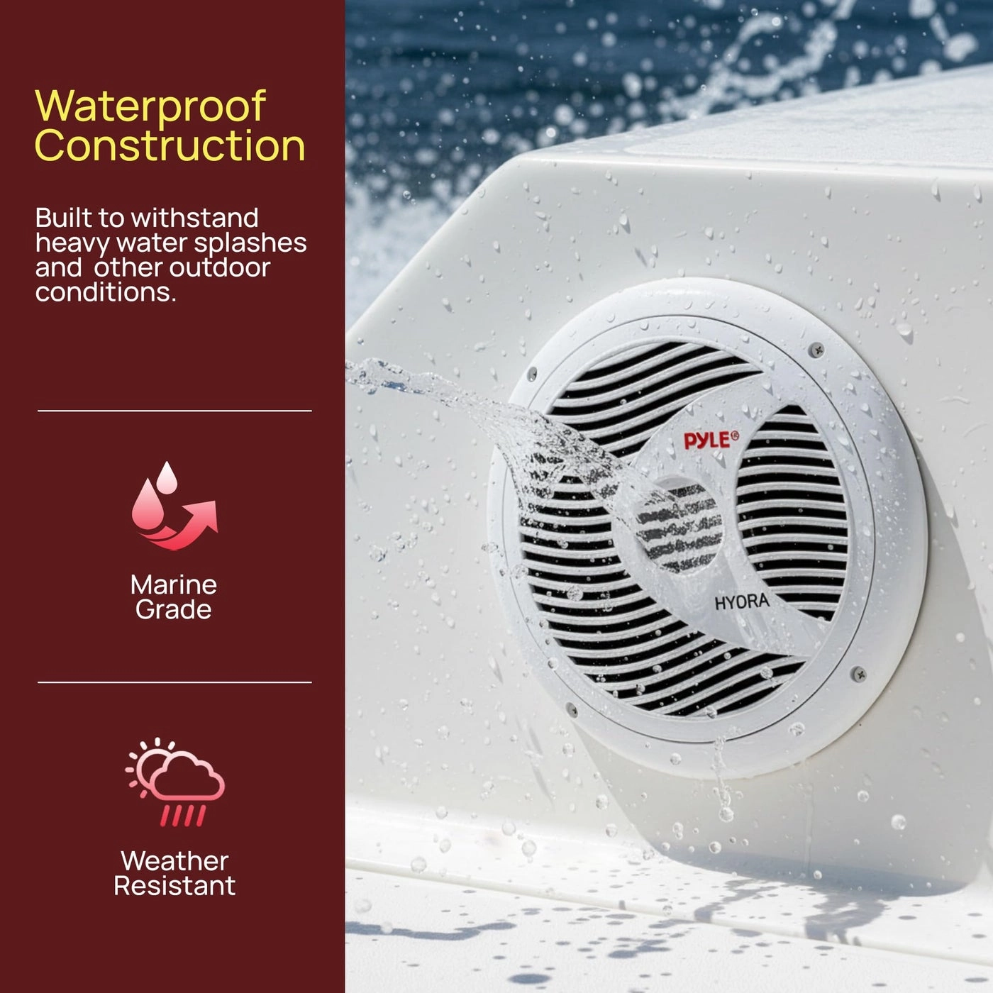 Dual Marine Speakers - 6.5 Inch 120 Watt