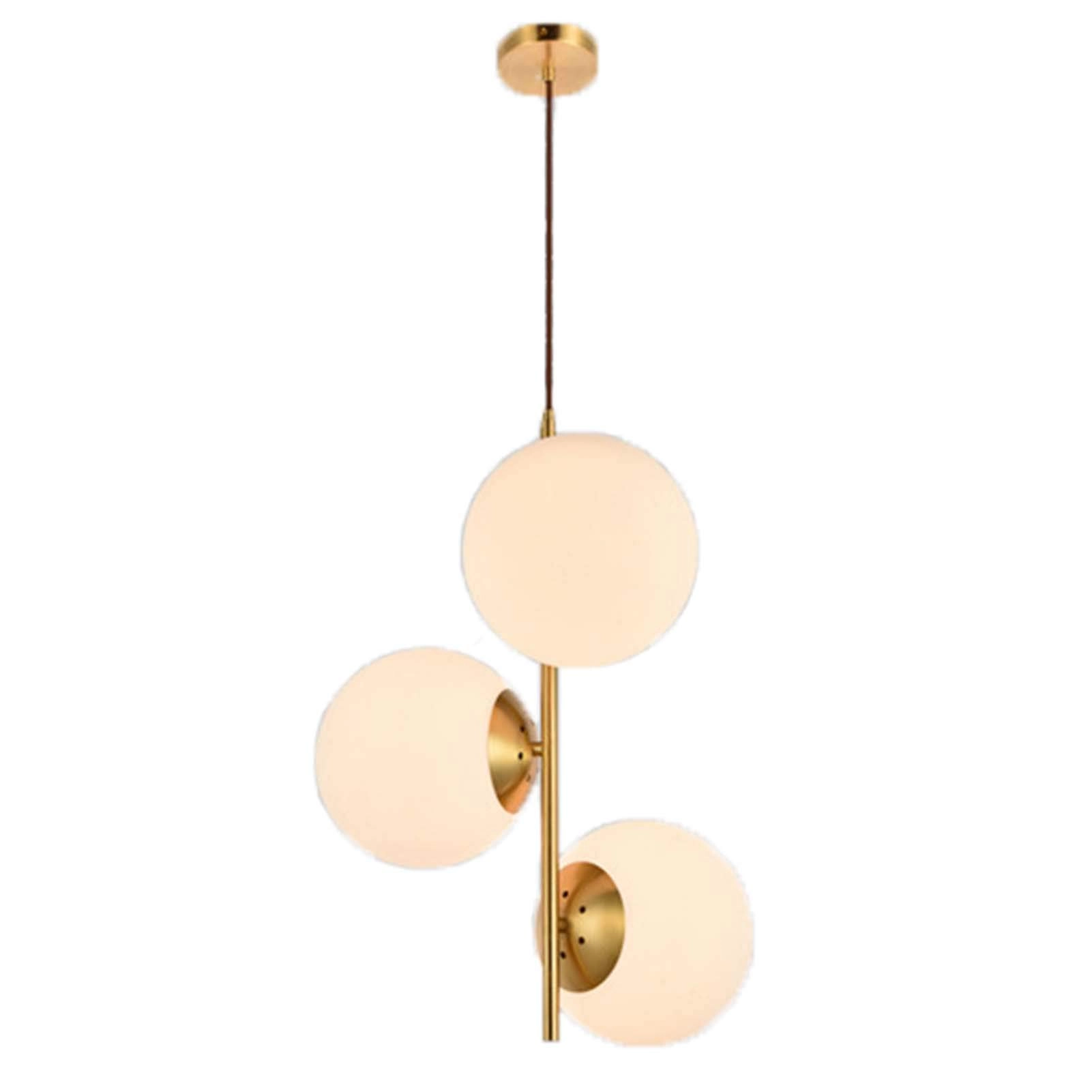 Glass Ball Chandelier - E27 Milky White