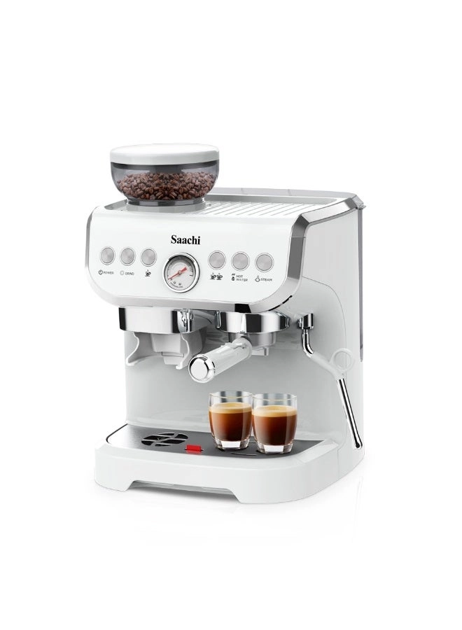 Saachi 19-Bar Coffee Maker - Integrated Conical Burr Grinder 2L