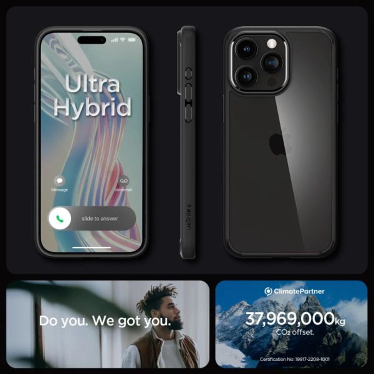 Crystal Hybrid Matte Case for Apple iPhone 15 Pro