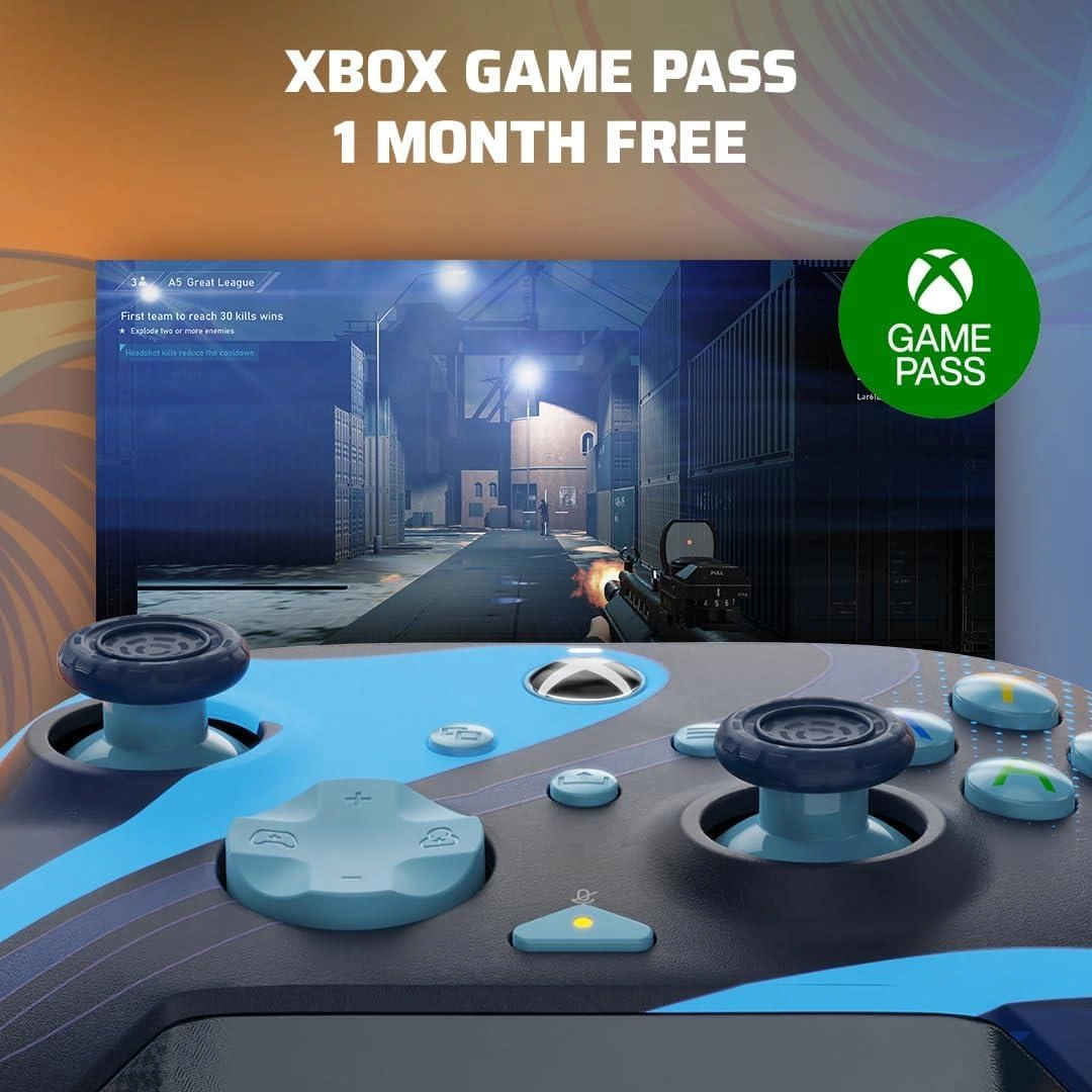 Xbox Rematch Glow Advanced Wired Controller Blue Tide