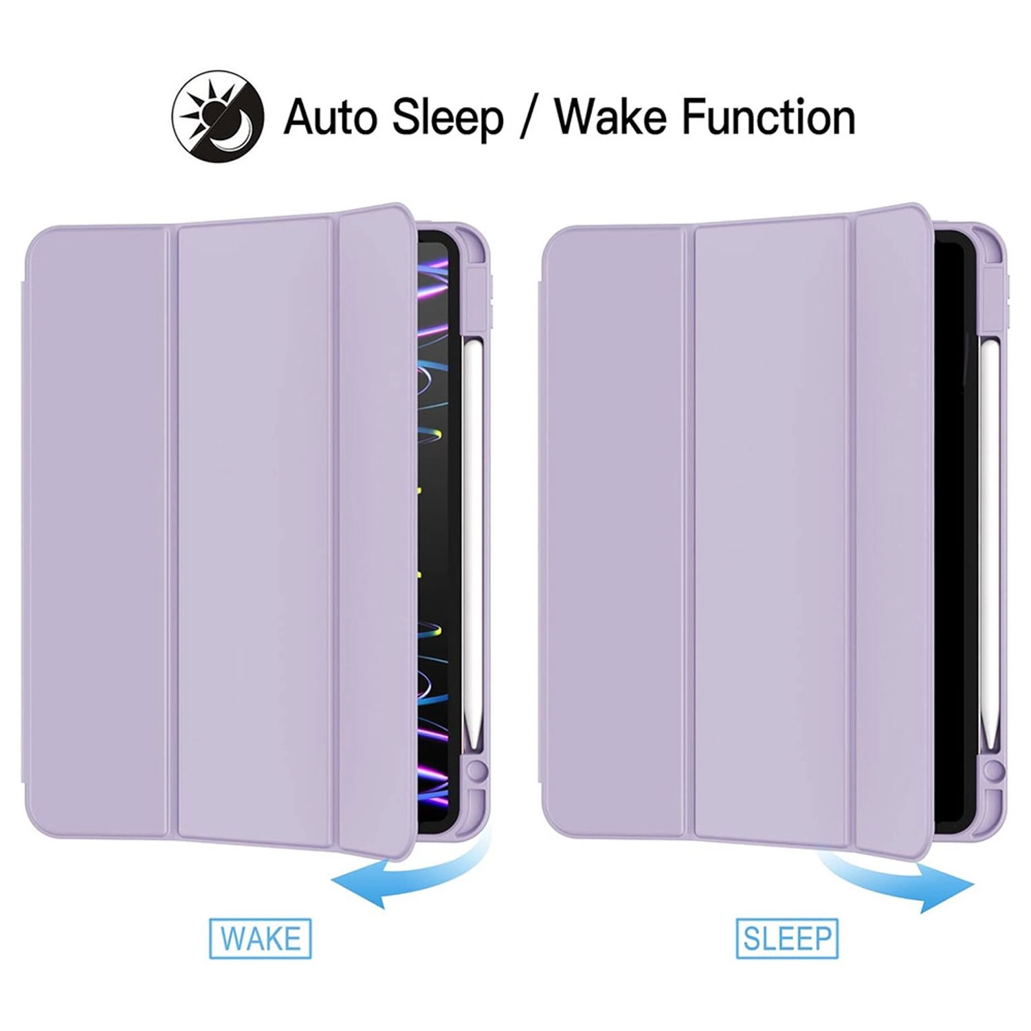 Tri-Fold Book Case with Pencil Holder for iPad Air 13-inch (2024)