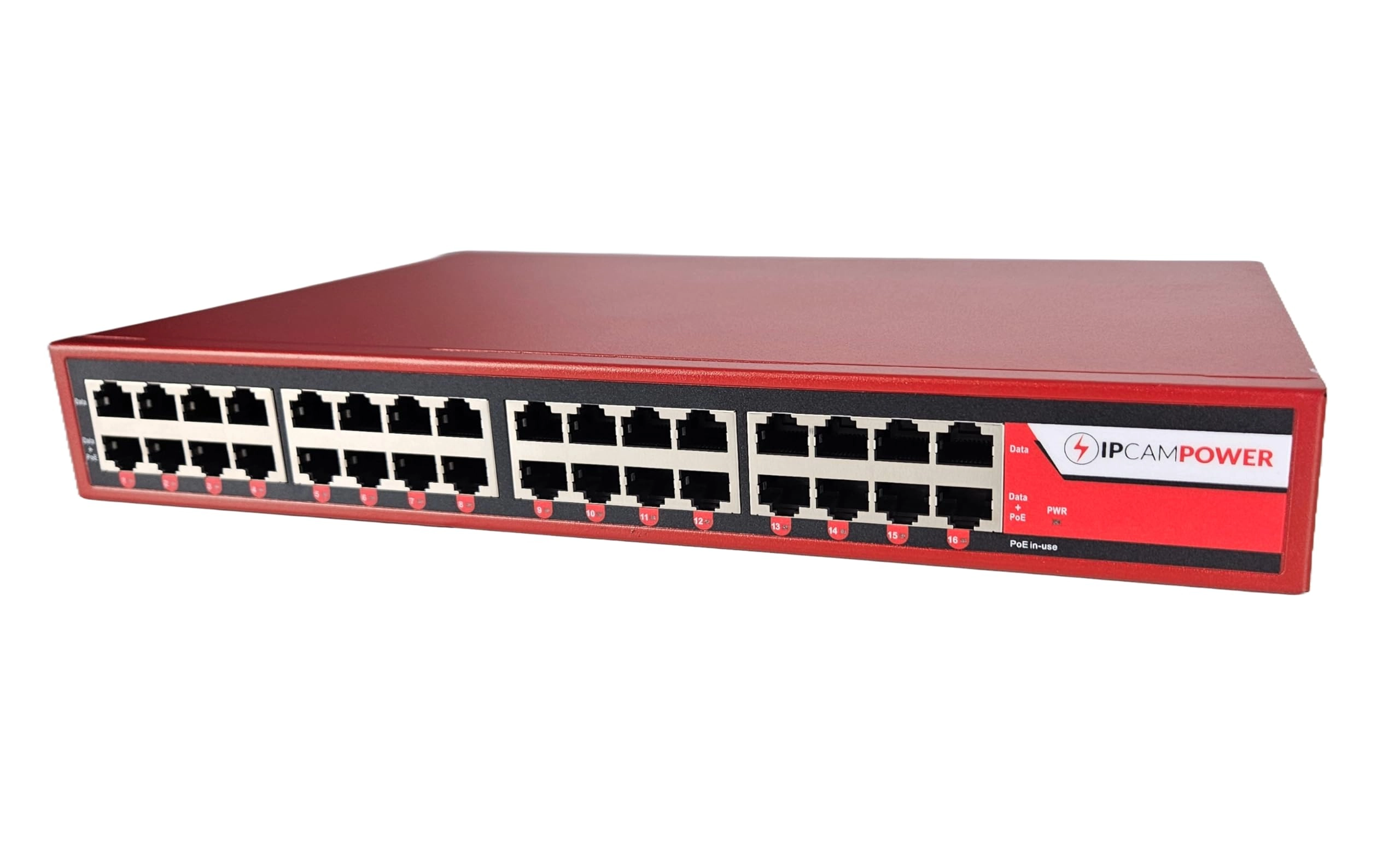 IPCamPower POE Injector Hub - 90 Watts 16 802.3bt 10G 450 watts