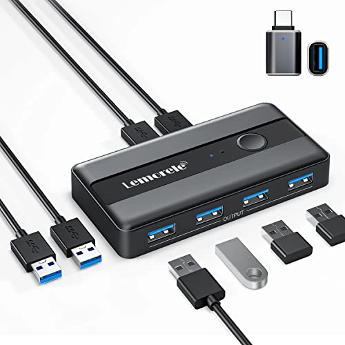 Lemorele USB 3.0 Sharing Switch - 2 Computers 4 USB Ports