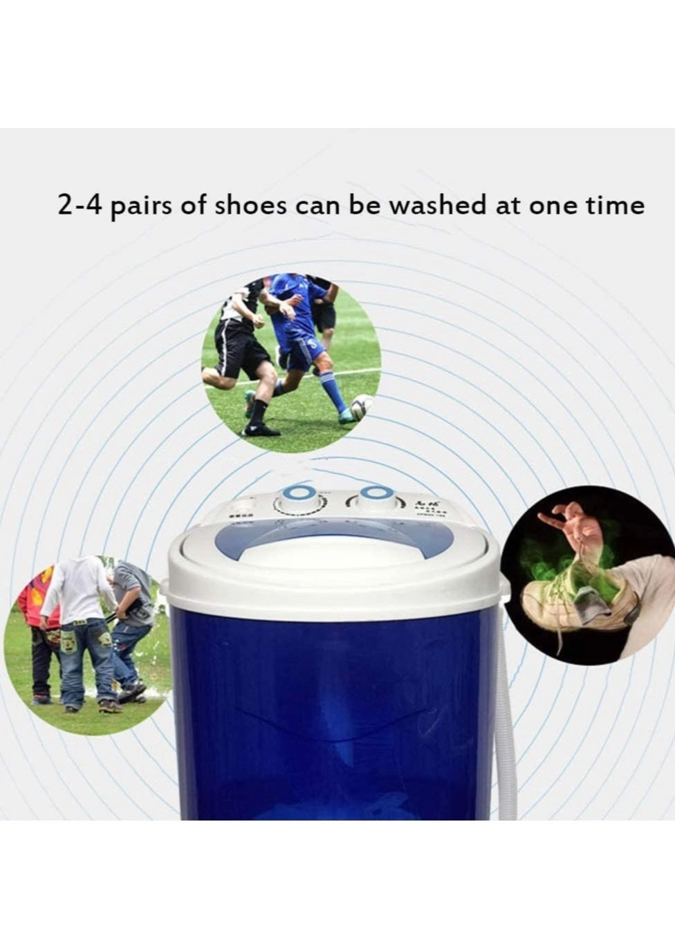 Portable Shoe Washing Machine - Semi-Automatic Portable Mini Two Modes (Shoes & Clothes)