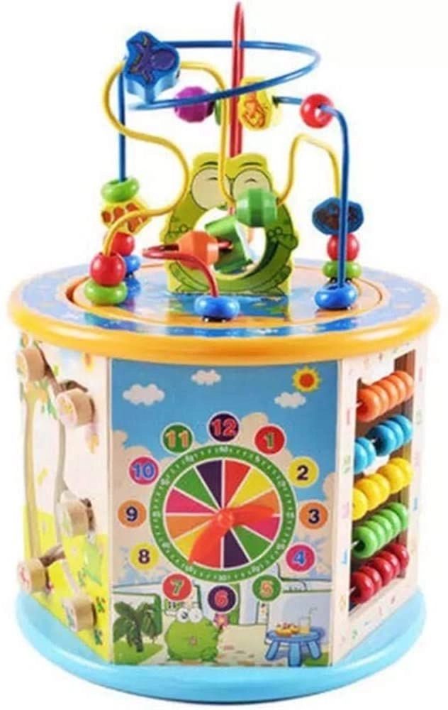 8-in-1 Multifunction Wooden Activity Cube - 2+