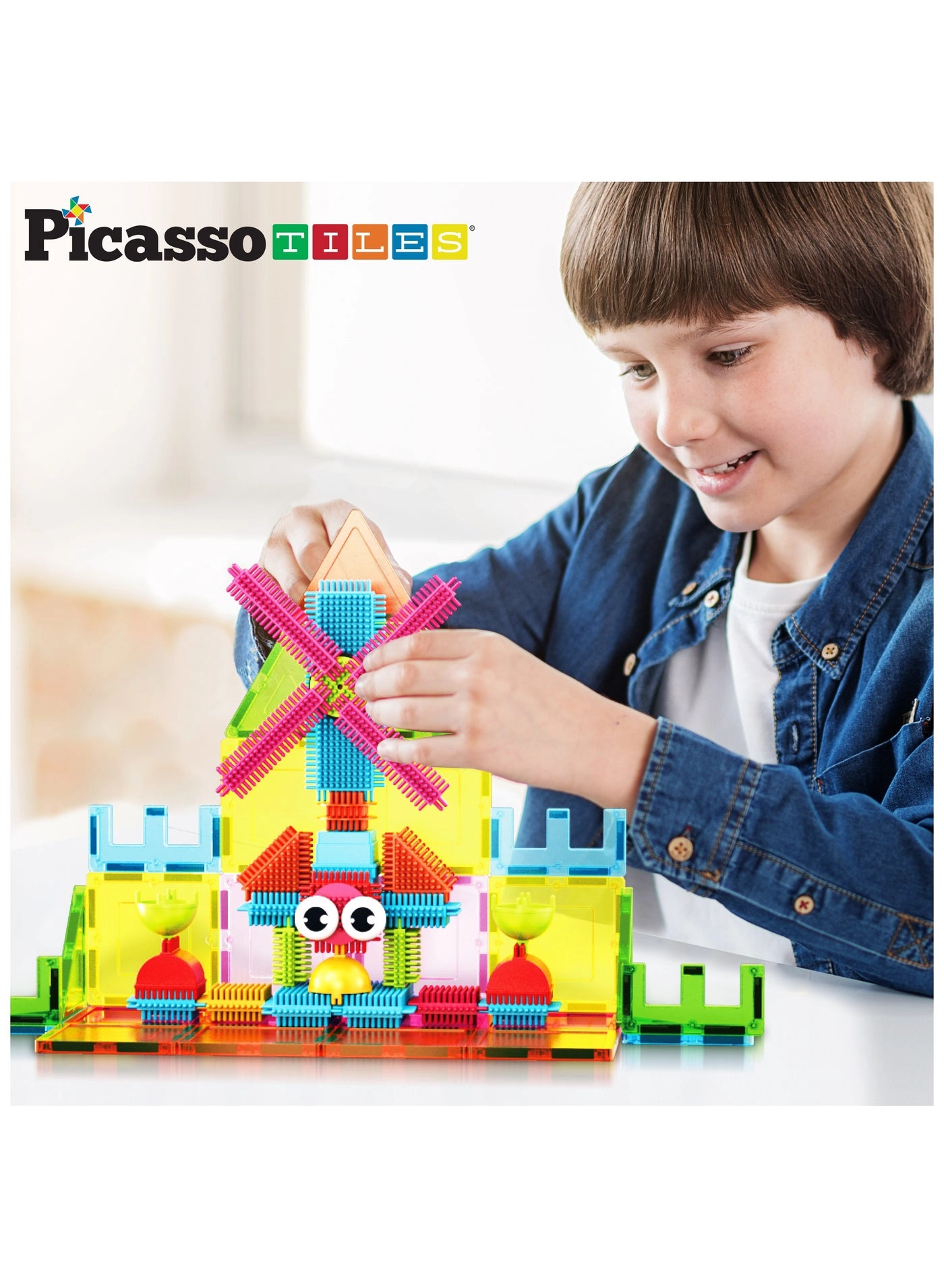 Magnetic Tiles and Soft Hedgehog Building Block Set - 75 pcs