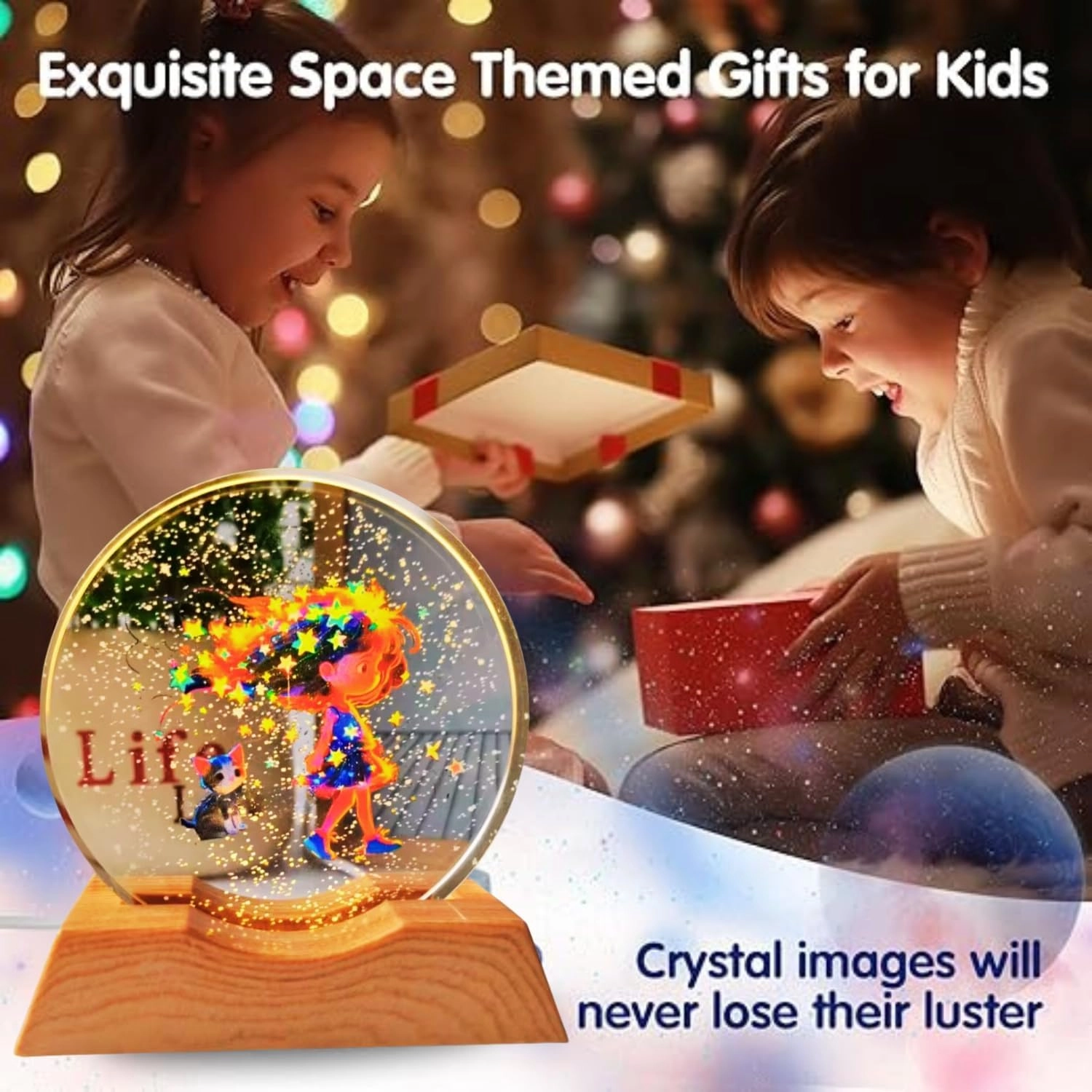 3D Acrylic LED Night Light - Dream Girl Warm White