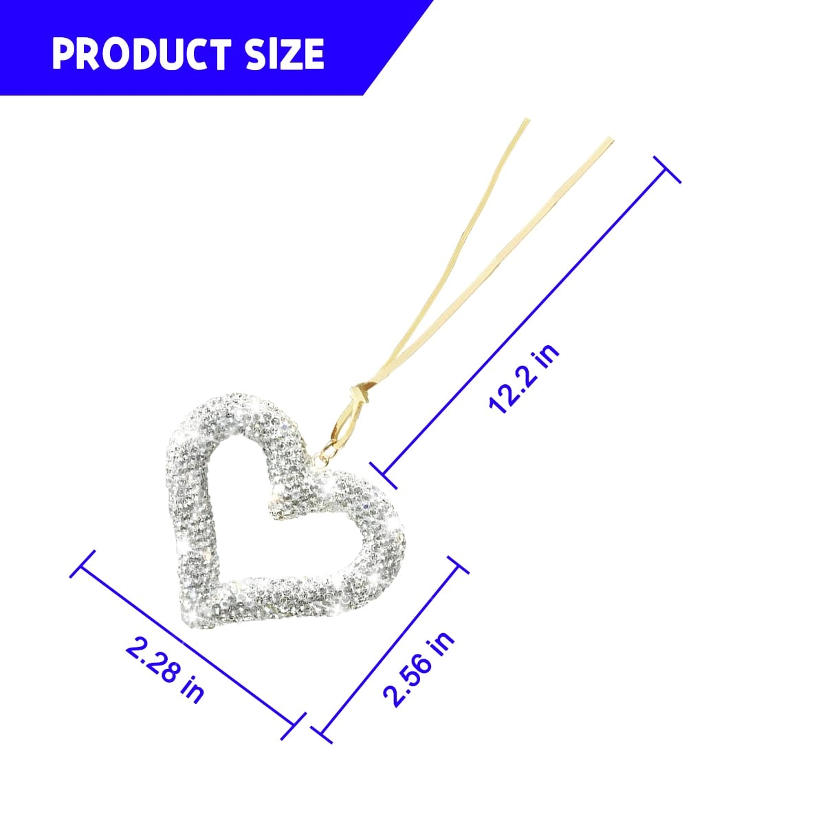 Bling Heart - 12.2in Silver