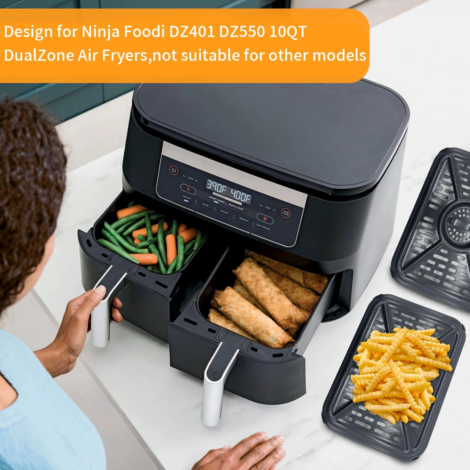 Air fryer grill rack - Stainless steel 2 piece(s) + Magic cleaning cloth - 1 piece(s)