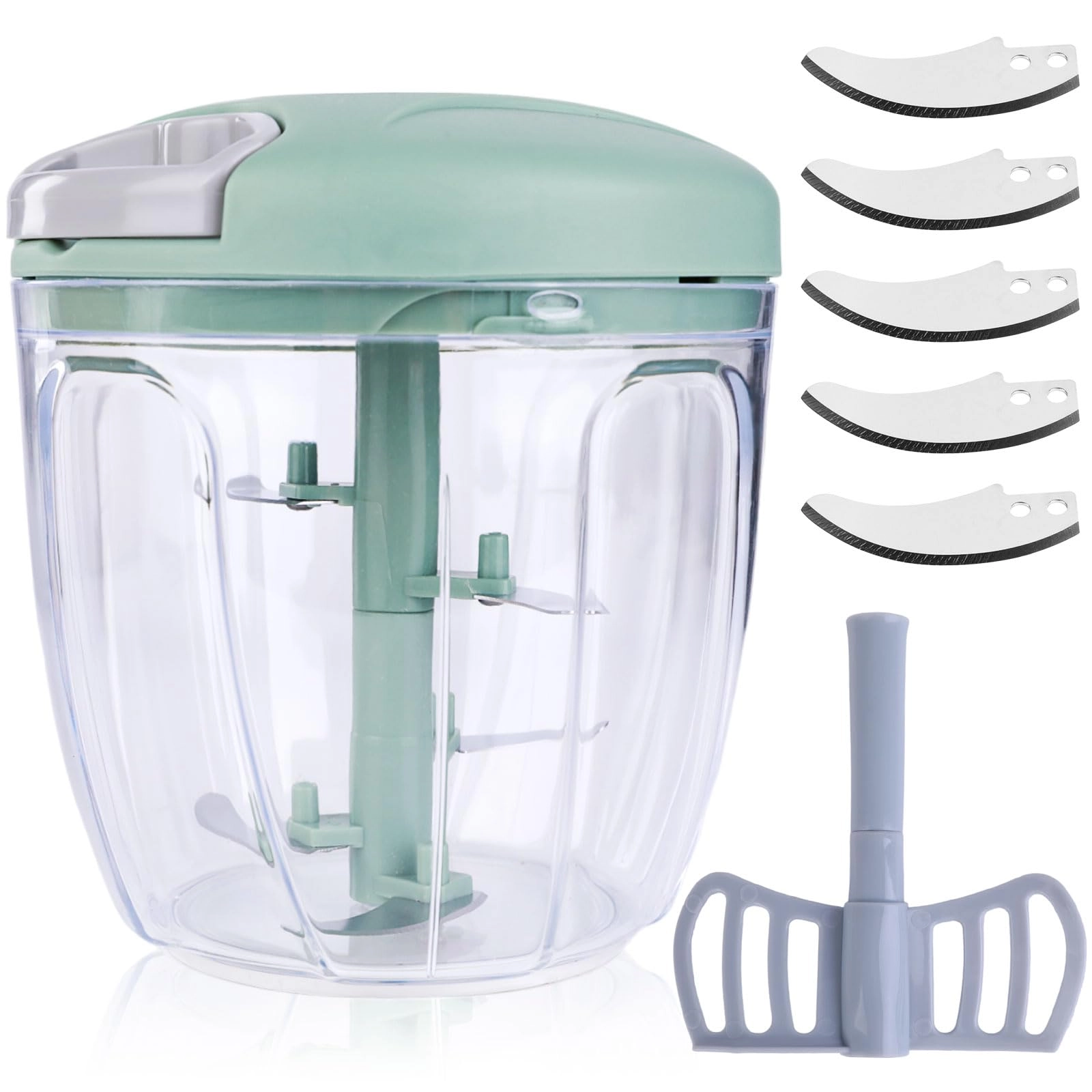 ZONJIE Manual Food Chopper - 900 ml 5 Blades