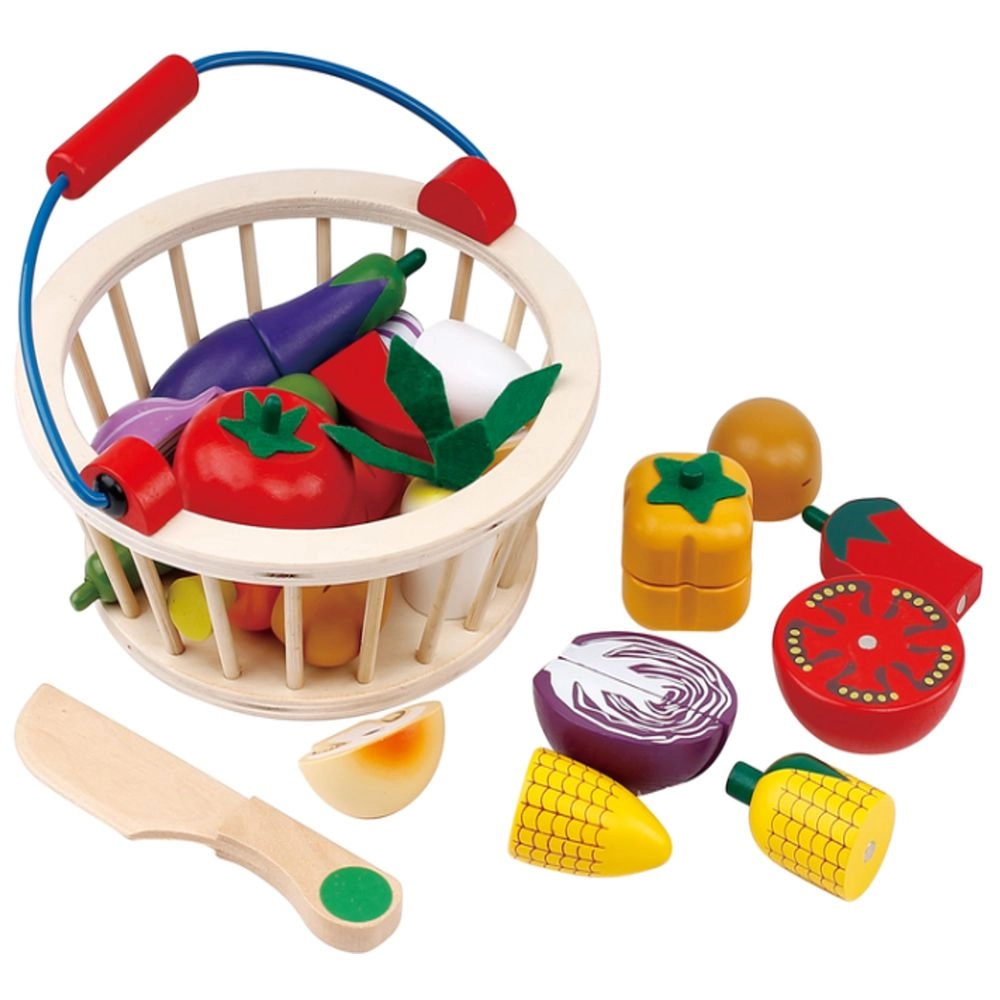 Kid's Fruits & Vegetables In Basket Toy Set - 3+ 28 pieces