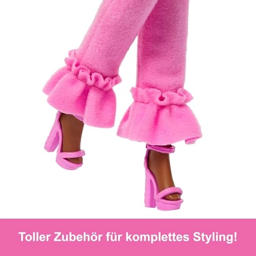 Barbie Deluxe Style Barbiecore Doll - Braided Hair Faux Fur Neck Top Ages 4+