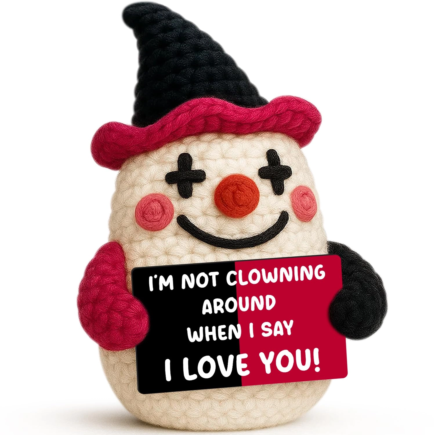 Buouforau Crochet Clown - Handmade 12 x 7.5 x 6 centimeters
