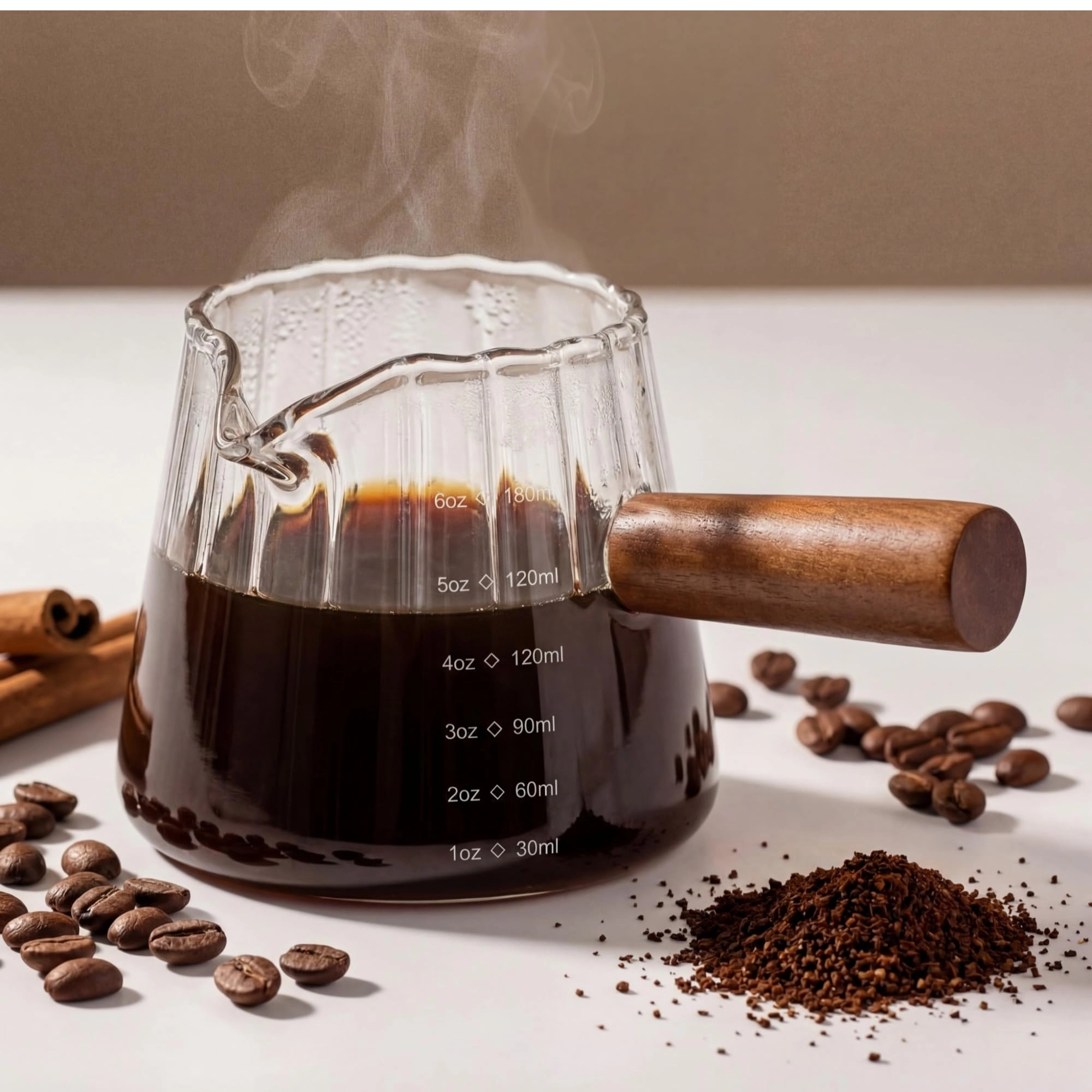 Jingmore Espresso Shot Glass - 1 pcs Single V-shaped Mouth 180 ml