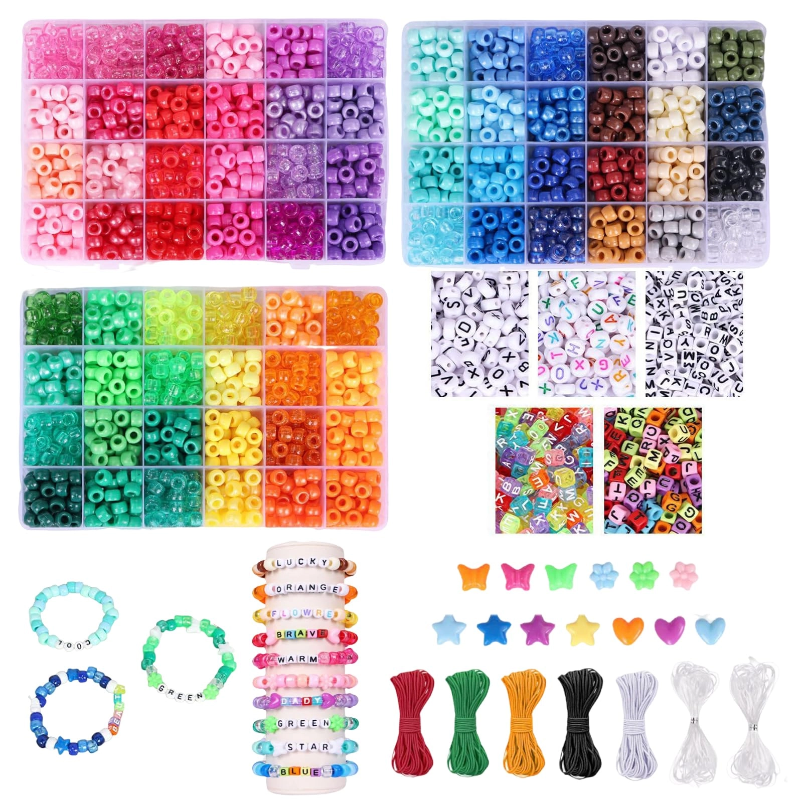 Jiakalamo 3600 Pony Beads - 4700 Beads Rainbow
