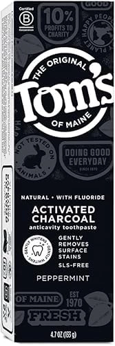 Tom's of Activated Charcoal Whitening Peppermint Toothpaste 4.7 oz. 3-Pack