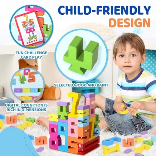 Wooden Number Blocks - 3+ 35 pieces