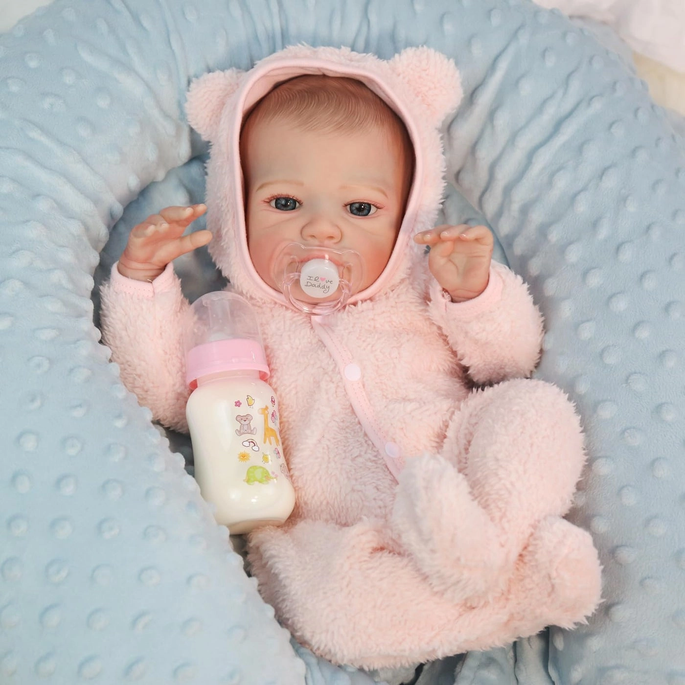 Reborn Baby Doll - 20 Inch Open Eyes Pink Plush Outfit Ages 3+