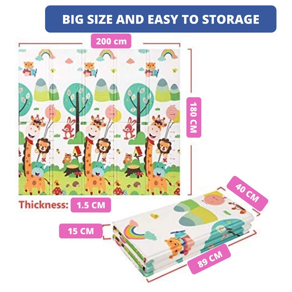 Reversible & Foldable Playmat - vibrant animal 0 month & above