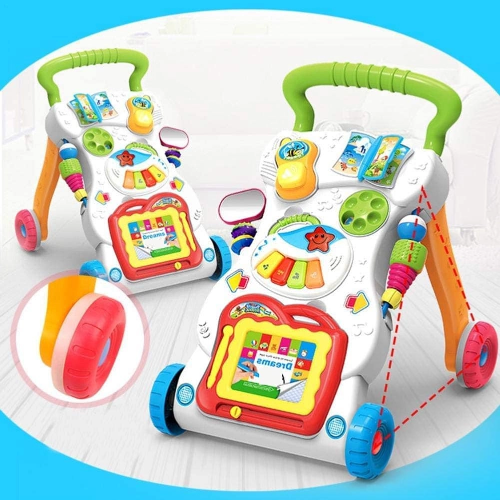 Baby Walker Learning Trolley - Adjustable Speed Musical Drawing Board
