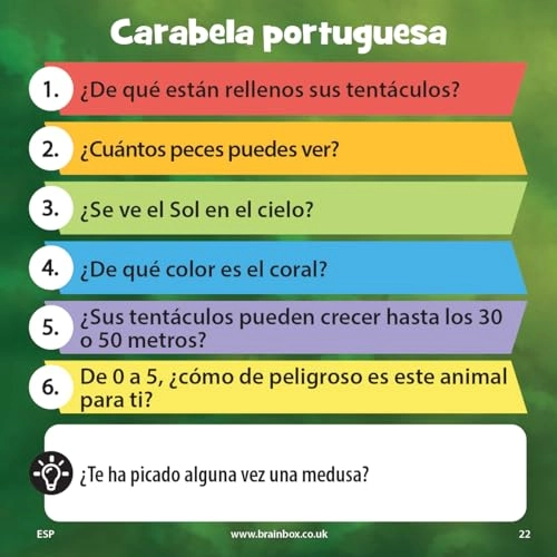 BrainBox Pocket Dangerous Animals - Card Game (Spanish)