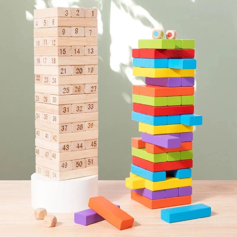 Wooden Building Block Balance Game - Fantasy Sci-Fi 48 pcs