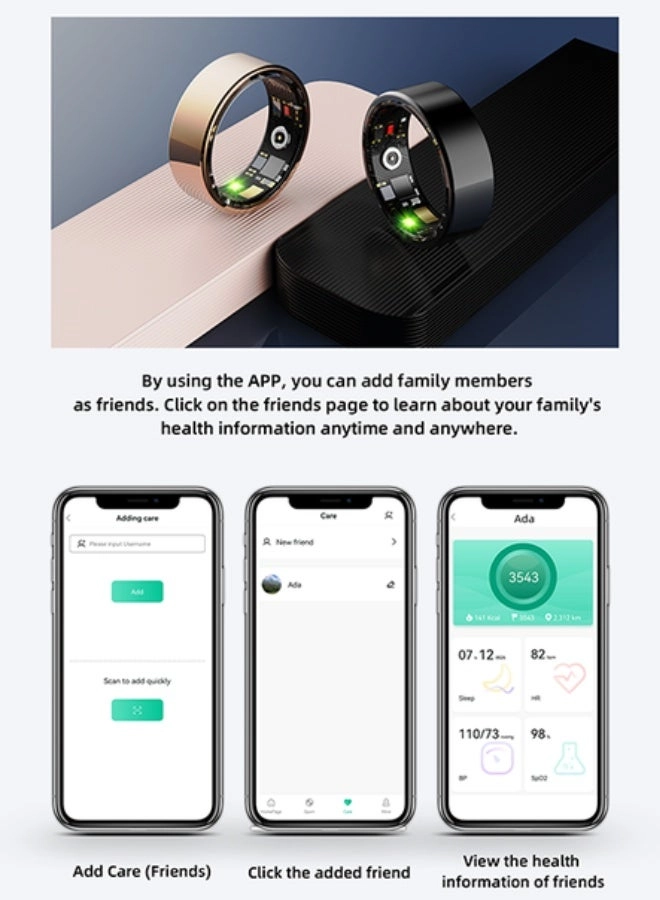 Smart Titanium Health Ring - Waterproof IP68 Heart Rate SpO₂