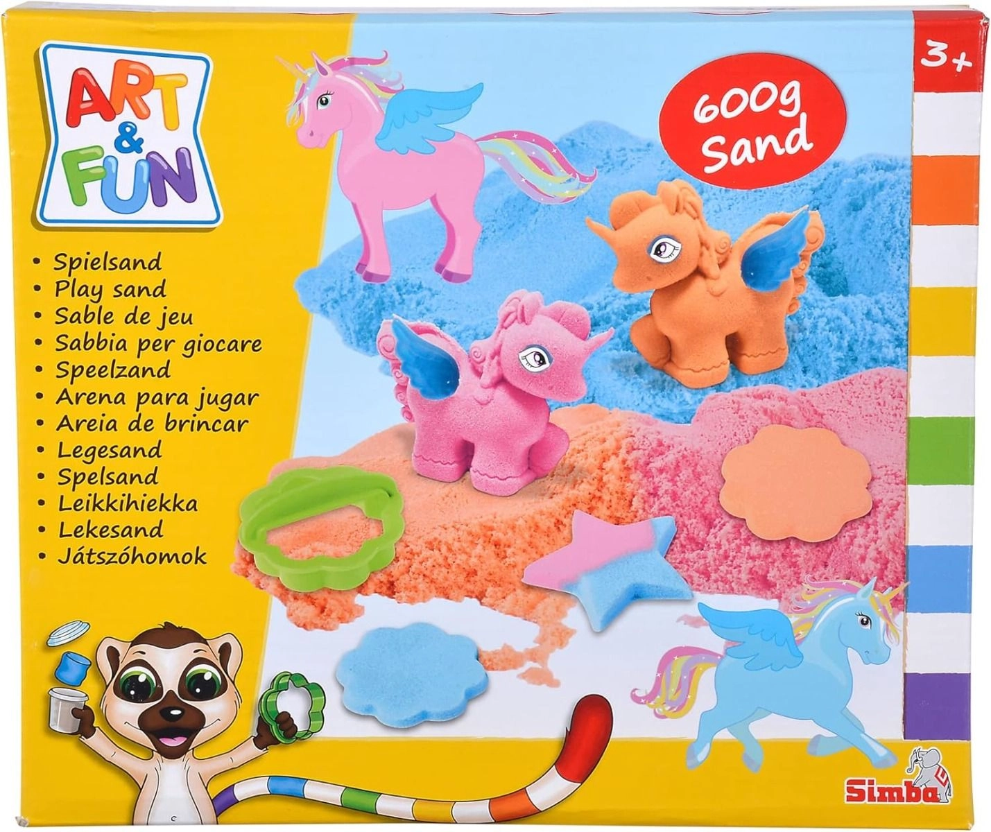 Simba A&F Playsand Set Unicorn - 3 x 200 g Multi Colour