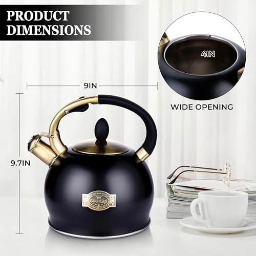 Stove Top Whistling Tea Kettle - 2.6 Liters