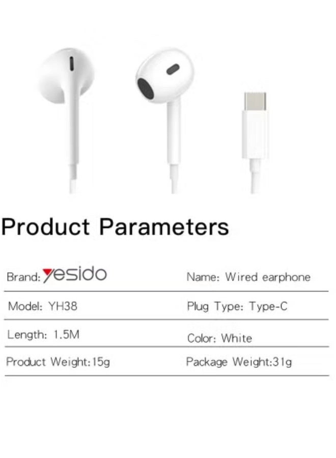 USB-C Headphones Wired Earbud