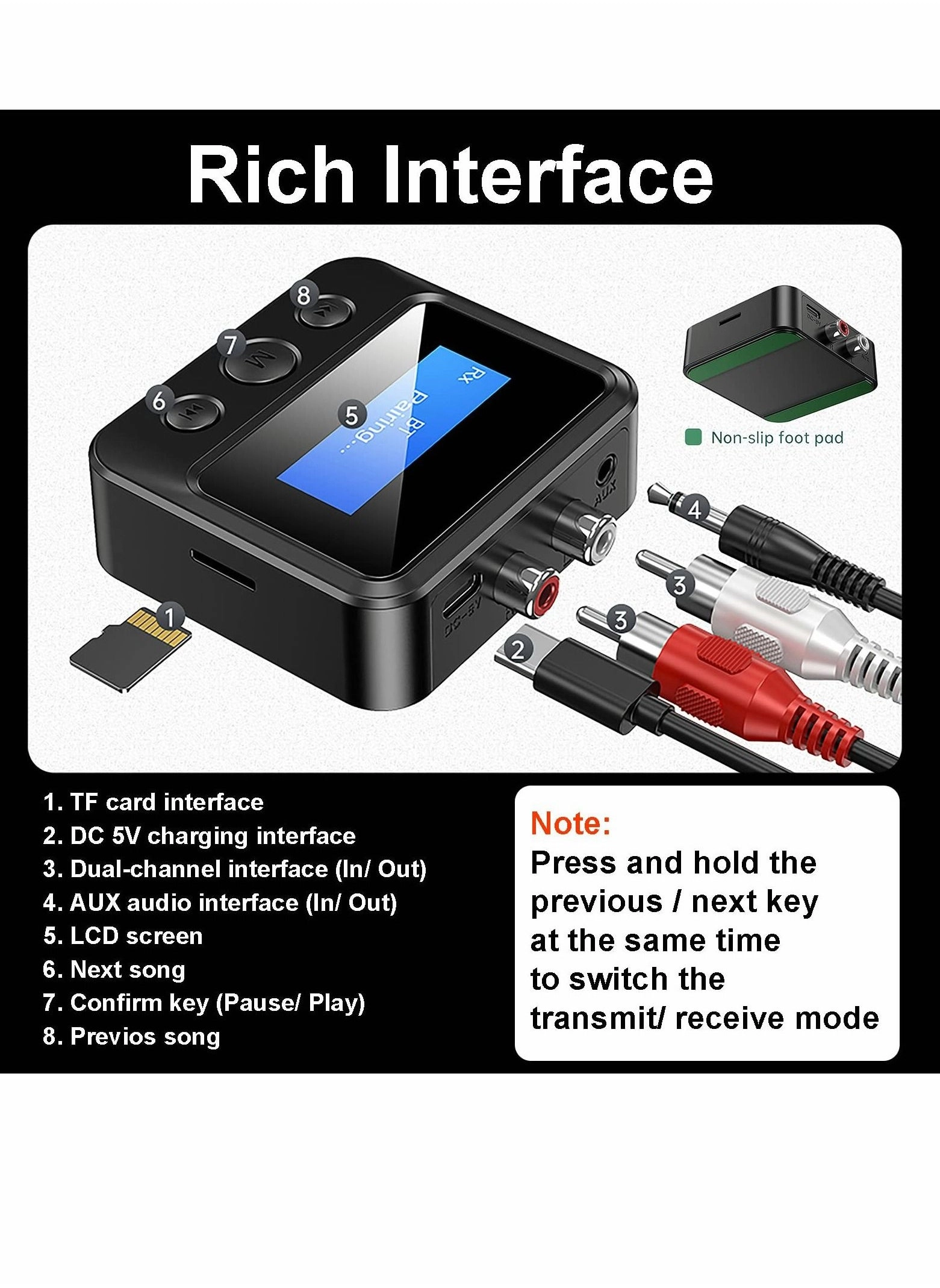 Bluetooth Transmitter 2-in-1 Receiver 5.0
