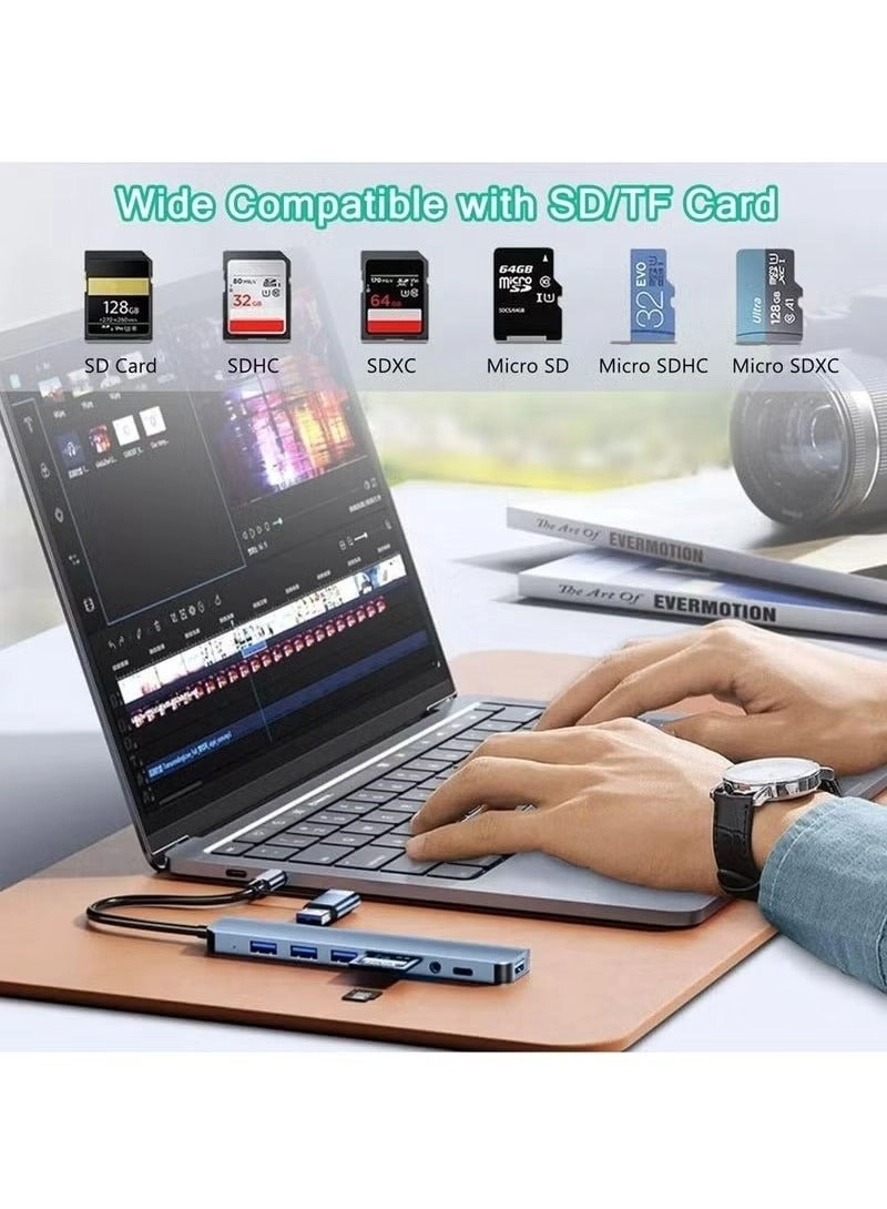 USB C Hub - 8-in-1 USB 3.0