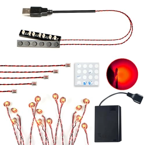 14 Mini LED 1 x 1 Building Block Lighting Set - Red light USB