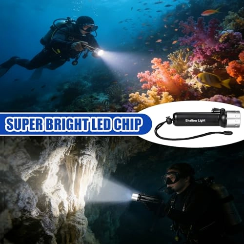 Diving Flashlight - 1000 Lumen T6 LED Waterproof Pack